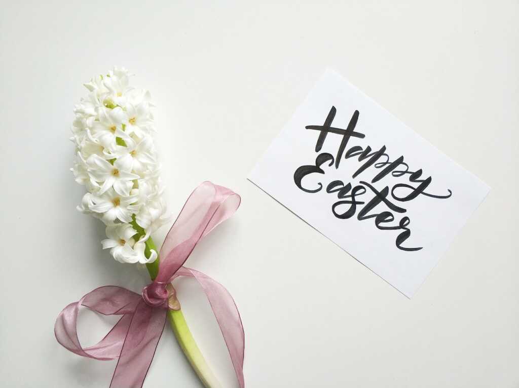 Easter card and flowers