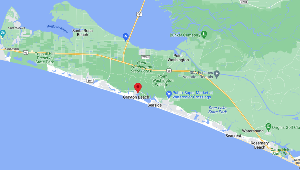 Where Is 30A On A Map Near 30A   Map 30a Florida 1024x579 